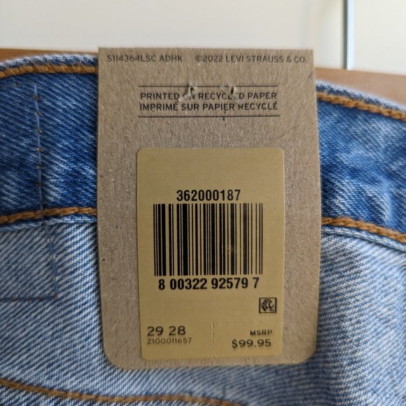 👖BNWT Levi's 501® Cropped Oxnard Athens Break Jean (size 29/ 28) ✨ - Picture 4 of 4